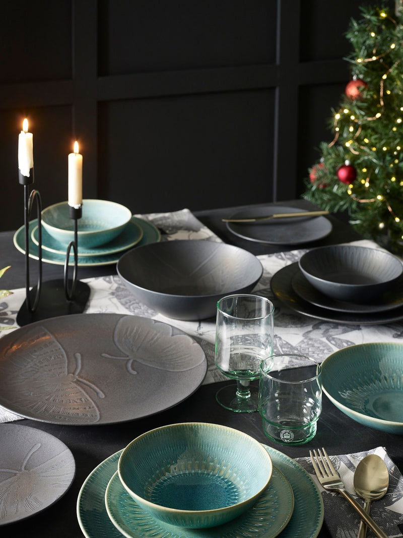 Kew Gardens Black Living Jewel stoneware charger plate 32cm, UK version