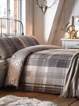 Dreams & Drapes Grey Colville Check Supersoft Cotton Duvet Cover and Pillowcase Set