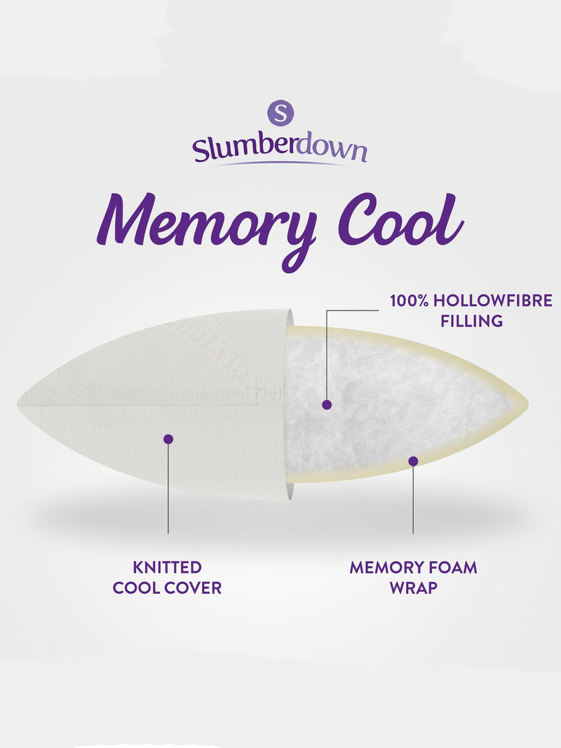 Slumberdown Firm Side Sleeper Memory Cool White Pillow
