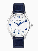 Accurist Blue Classic Leather Strap Analogue Watch