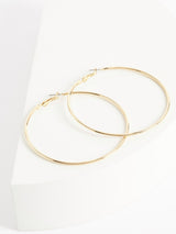 Gold Tone Oversized Hoop Earrings