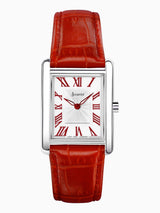 Accurist Red Rectangle Leather Strap Analogue Watch