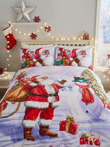 Fusion White Santa Christmas Duvet Cover and Pillowcase Set