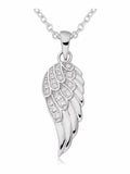 Beaverbrooks Sterling Silver Cubic Zirconia Angel Wing Pendant Necklace