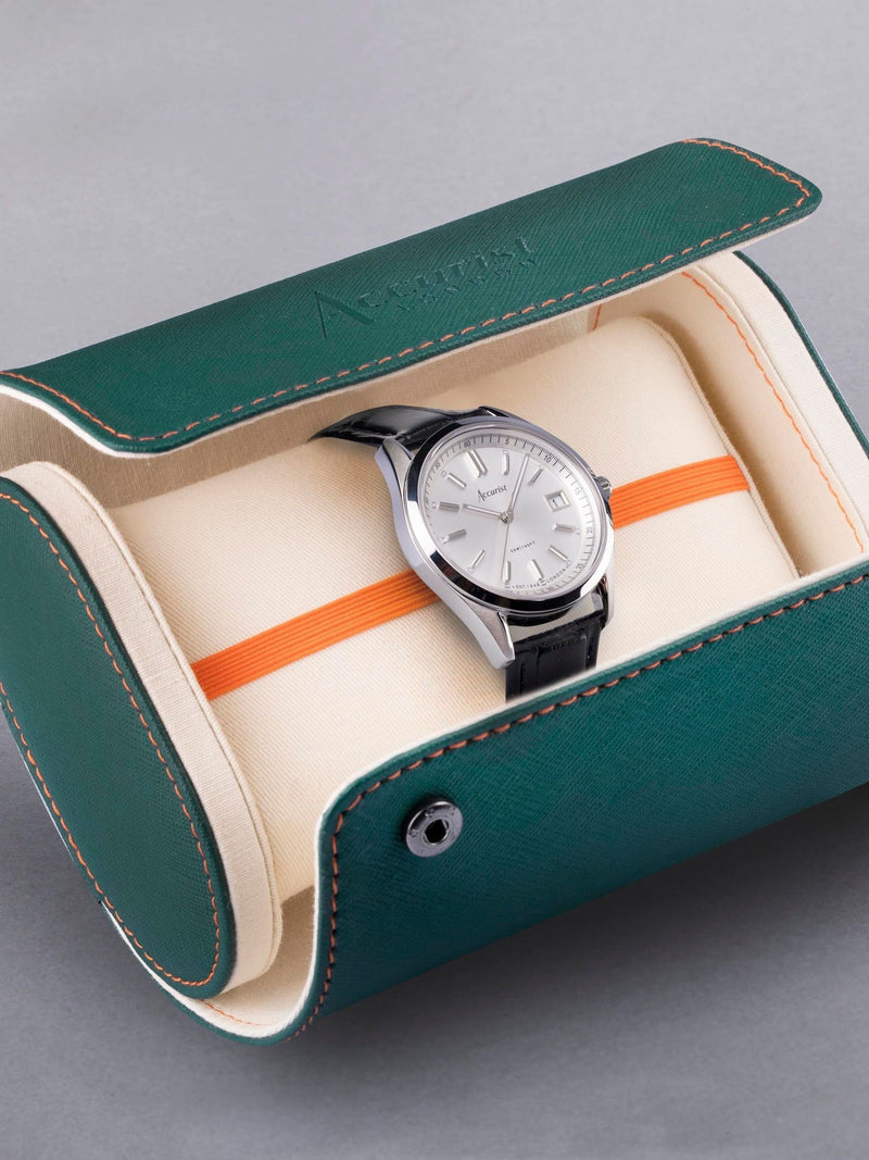 Accurist Analogue Watch Black Leather Strap - British product