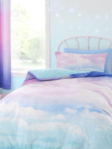 Catherine Lansfield Blue Ombre Rainbow Clouds Reversible Duvet Cover and Pillowcase Set