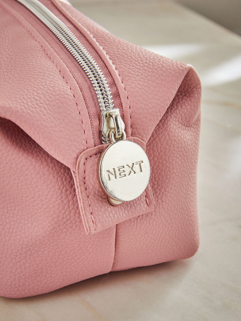 Faux leather slouch make-up bag - British product