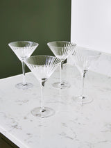 Jasper Conran London Set of 4 Clear Fluted Martini Glasses 17cm
