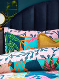 Furn Coralina reversible tropical duvet cover and pillowcase set - British product