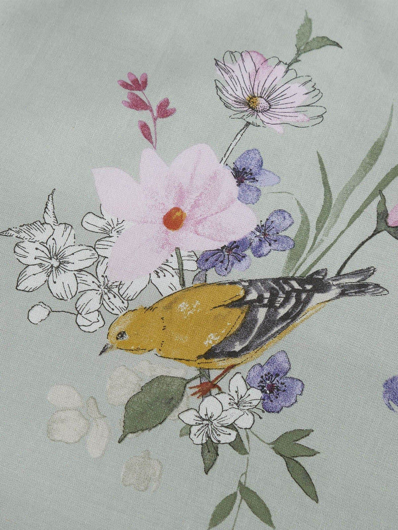 Catherine Lansfield green songbird reversible duvet cover set - British product