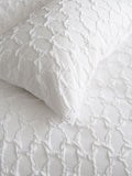 White textured embossed duvet cover and pillowcase set (British brand)