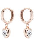 Ted Baker rose gold crystal heart huggie earrings 0.9cm (British brand)