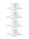 Mary Berry Set of 4 White Signature Espresso Cup & Saucers