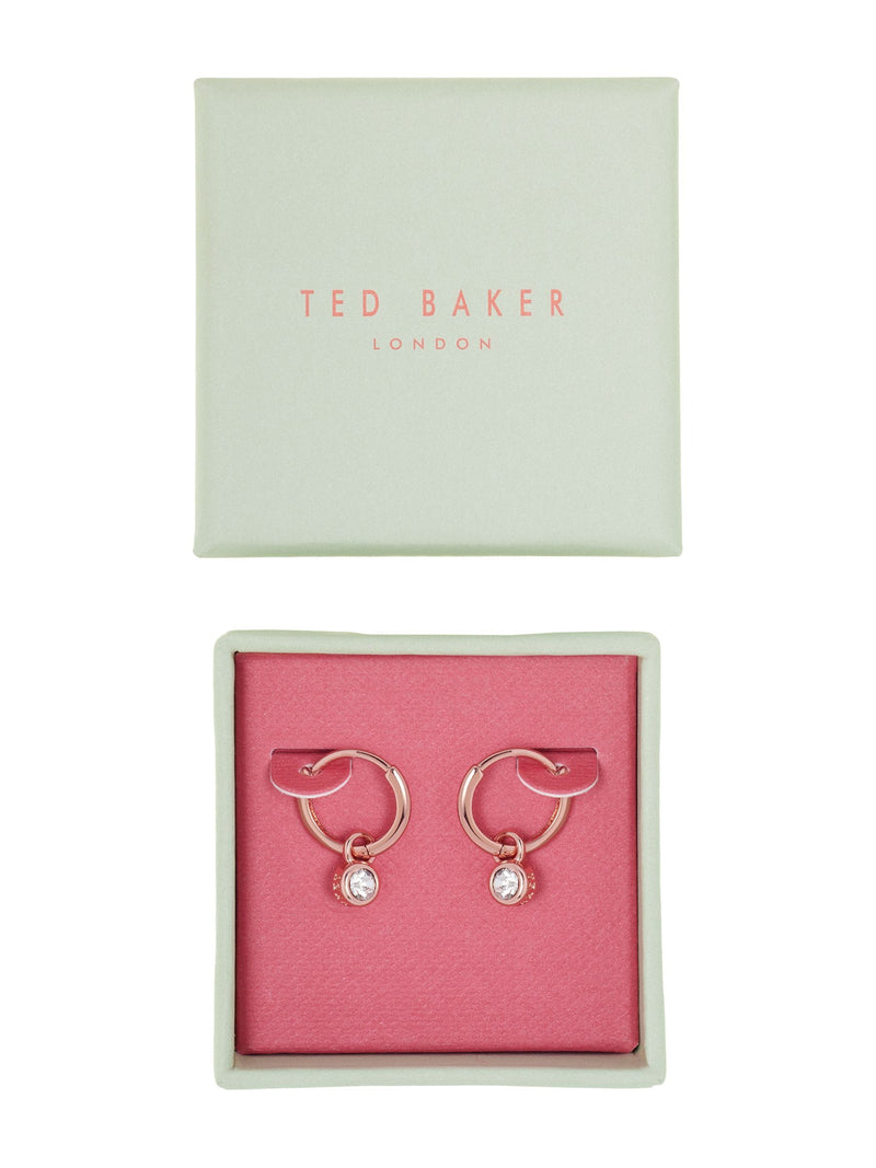 Ted Baker huggie earrings rose gold crystal (British brand)