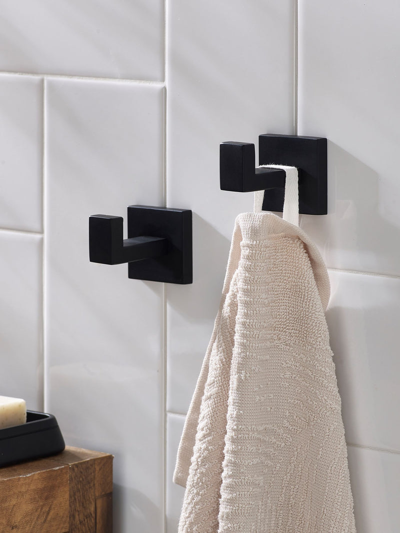 Black wall mount hooks set of 2 - British product