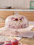 Pink Confetti Cloche Cake Glass Stand