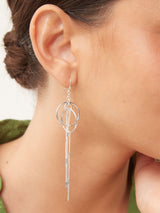 Silver Tone Circle Chain Drop Earrings Fashion Earrings