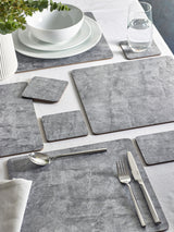 Grey Marble Effect Placemat and Coaster Set of 4