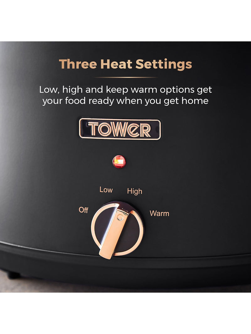 Tower Black Cavaletto Slow Cooker 6.5L (British brand)