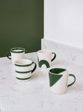 Jasper Conran London green abstract mugs set of 4, UK version