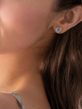 Beaverbrooks Silver Cubic Zirconia Knot Stud Earrings 9mm
