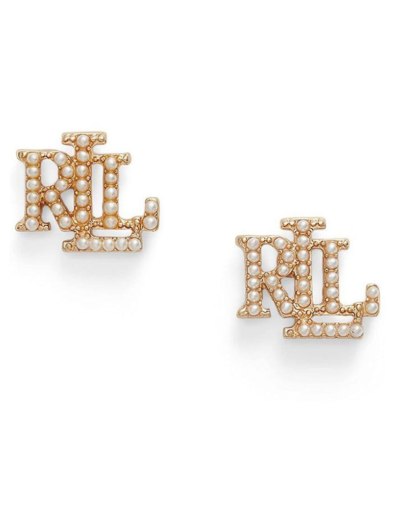 Lauren Ralph Lauren gold tone faux pearl stud earrings, UK version