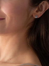 Beaverbrooks Sterling Silver Cubic Zirconia Stud Earrings 8mm x 6mm