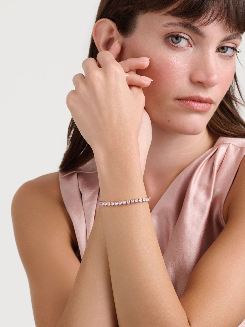 Ted Baker Rose Gold Tennis Bracelet Clear Crystal 21cm (British brand)