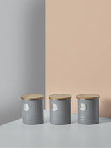 Typhoon Grey Tea, Coffee & Sugar Storage Canisters 1-Litre