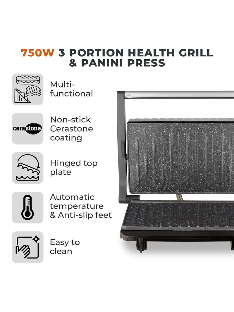 Tower Silver Panini Grill 750W (British brand)