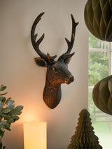 Black Metal Effect 3D Stag Head Wall Art