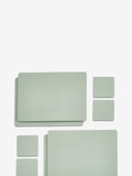 Set of 4 sage green wooden placemats and coasters (British brand)