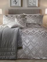 Soiree Silver Belfort Jacquard Duvet Cover Set