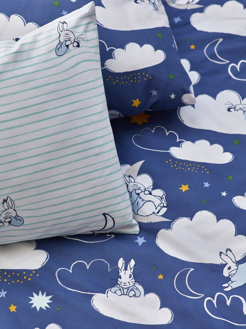Peter Rabbit™ Blue Sleepy Head Timeless Printed Duvet Cover and Pillowcase Set
