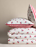 Cotton blend cherries reversible single bedding set - British product