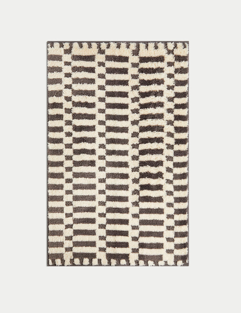 Cotton blend geometric quick dry bath mat 50 x 80cm - British product