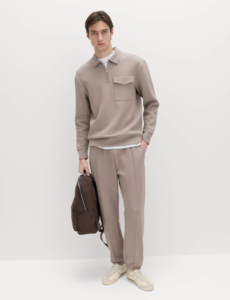 M&S cotton blend pique half zip top - British product