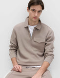 M&S cotton blend pique half zip top - British product
