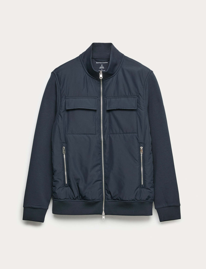Autograph cotton rich zip-up pocket jacket - British product