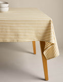 Cotton with Linen Striped Tablecloth