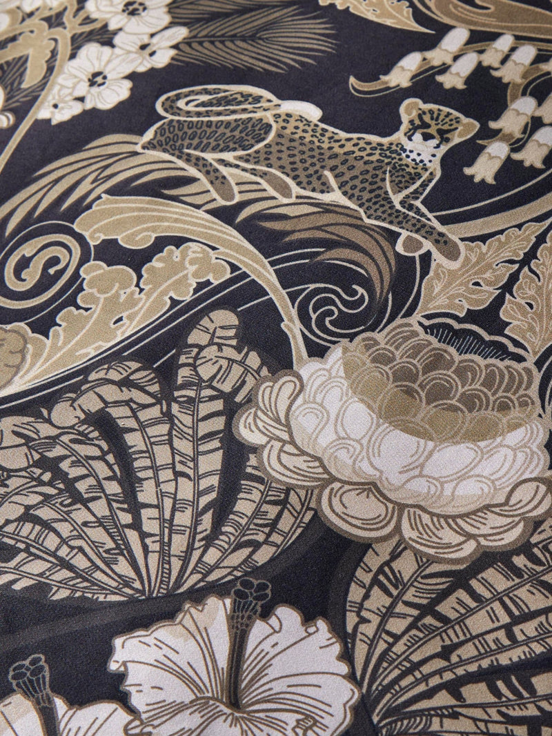 Laurence Llewelyn-Bowen Black Suburban Jungle duvet cover and pillowcase set, UK version