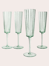 Laura Ashley Green Champagne Glass Set 4 Pack 21cl