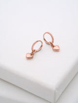 Ted Baker Tiny Heart Huggie Earrings Rose Gold Tone