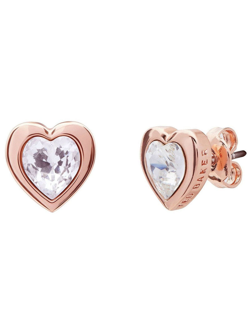 Ted Baker rose gold heart earrings, imported from the UK