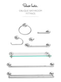 Robert Welch Silver Oblique Wall Mirror 680mm x 500mm, imported from the UK