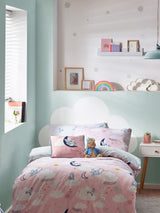 Peter Rabbit Pink Sleepy Head Duvet Cover and Pillowcase Set