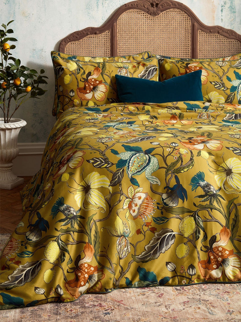 EW Edinburgh Weavers yellow floral duvet cover set - British product