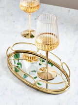 Gold Oval Mirror Tray Decorative Serving Tray 30cm x 15cm