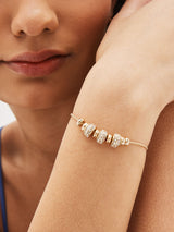 Gold Tone Sparkle Popcorn Beaded Pully Closure Fashion Bracelet