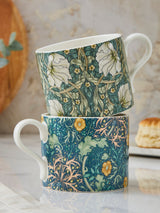 Spode Set of 2 Morris & Co. Seaweed Porcelain Mugs 10.5cm Height